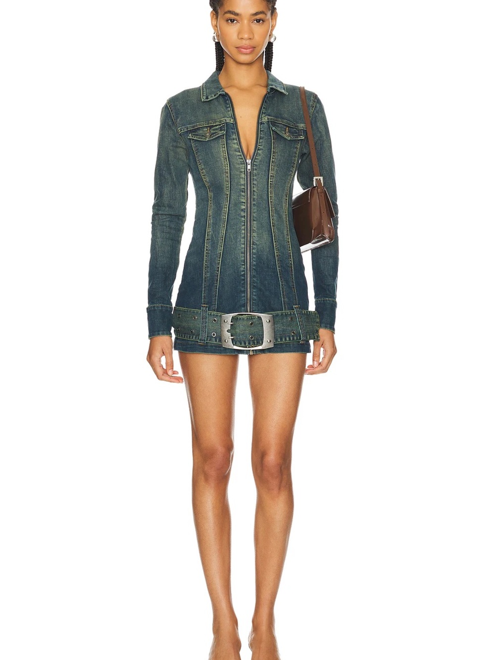 Jaded London Steel City Denim Mini Dress
